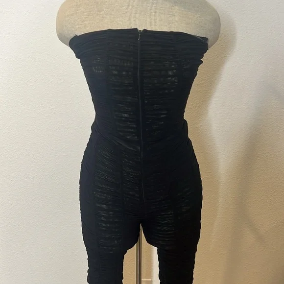 Ophelia Ruched Mesh Sleeveless Jumpsuit